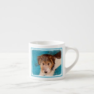 Xícara De Espresso Fox Terrier Puppy Painting - Arte Original De Cão
