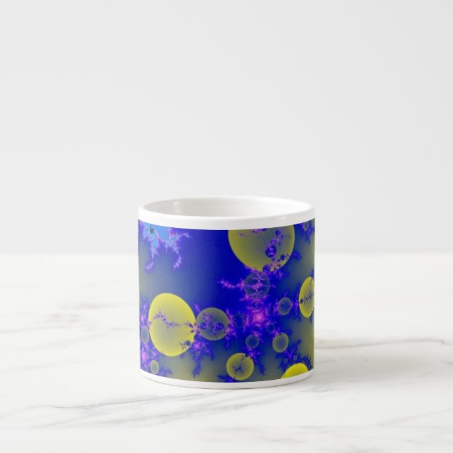 Xícara De Espresso Fratura azul e amarela (Frente)