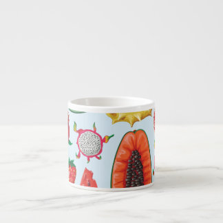 Xícara De Espresso Fruta Exótica: Trendy Impressão Invisível.