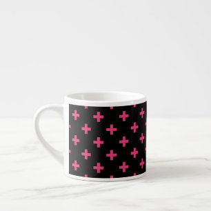 Xícara De Espresso Fuchsia polka cruza a preto