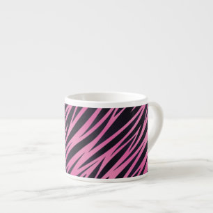 Xícara De Espresso Fundo cor-de-rosa da listra da zebra