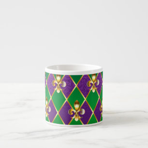 Xícara De Espresso Fundo de Joias Mardi Gras
