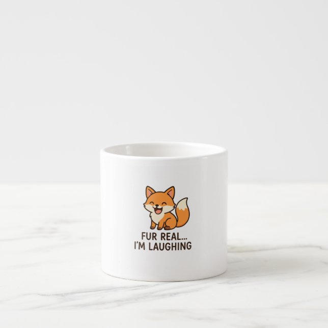 Xícara De Espresso Fur real iam laughing-  fox mug (Frente)