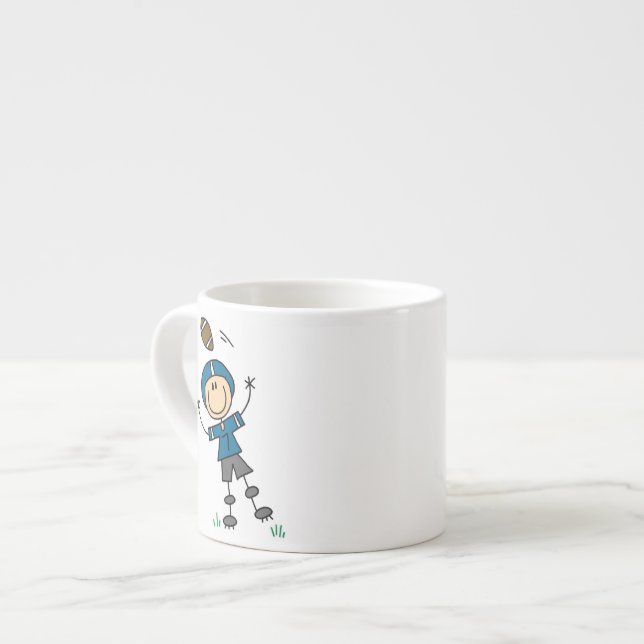 Xícara De Espresso Futebol de Boneco Azul (Frente Esquerda)