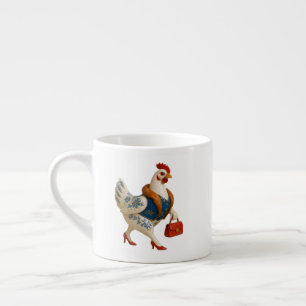 Xícara De Espresso Galinha da Moda com Bolsa
