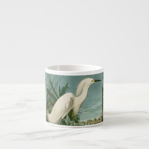 Xícara De Espresso Garça Branca de Audubon Ave de Passarinhos
