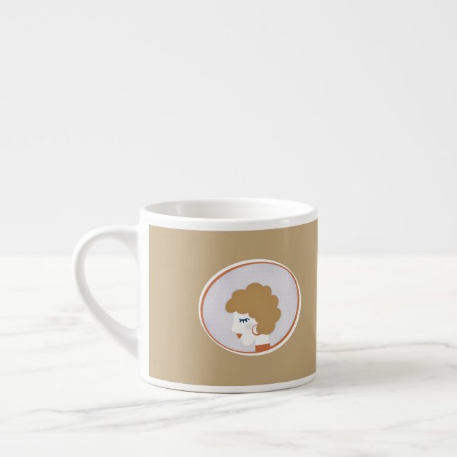 Xícara De Espresso Garota Loira no Espelho (Esquerda)