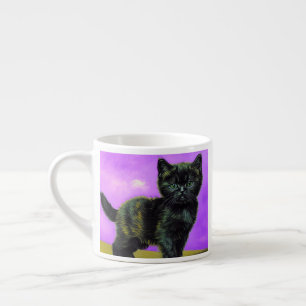 Xícara De Espresso Gato Estilo Van Gogh