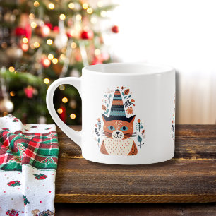Xícara De Espresso Gato Gato Escandinavo Art Natal