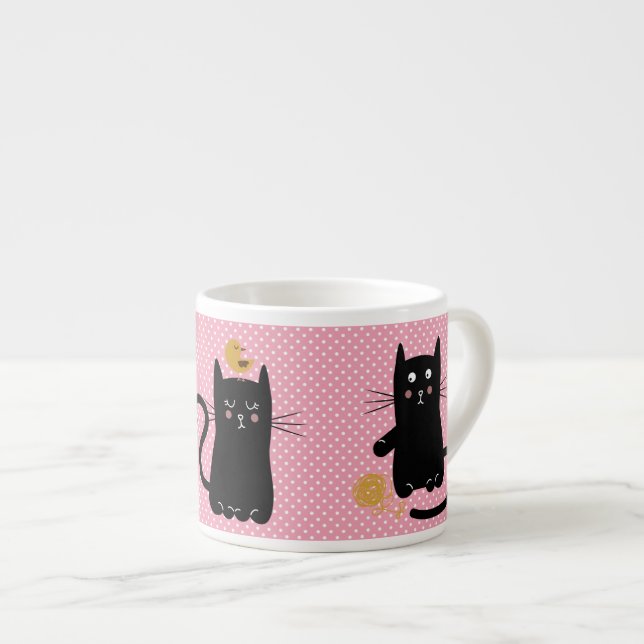 Xícara De Espresso Gatos Fofos (Frente Esquerda)