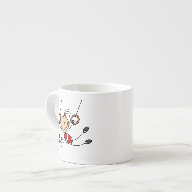 Xícara De Espresso Ginasta nas Argolas (Frente Esquerda)