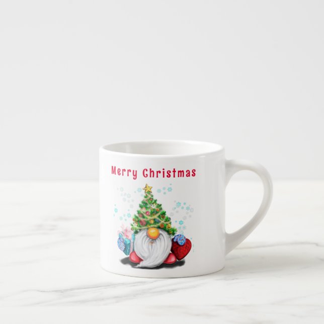 Xícara De Espresso Gnomos de Natal com Taça Espresso de Presso (Direita)