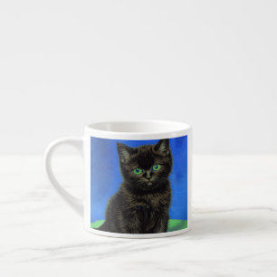 Xícara De Espresso Gogh Style Black Kitten