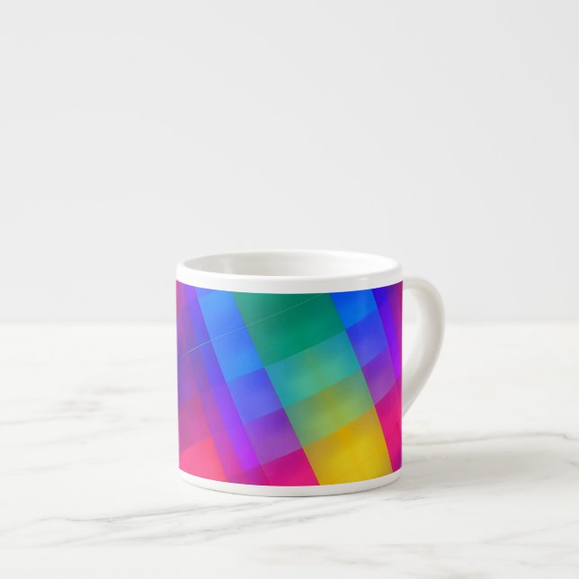 Xícara De Espresso Grade de Cores Vibrantes (Frente Esquerda)