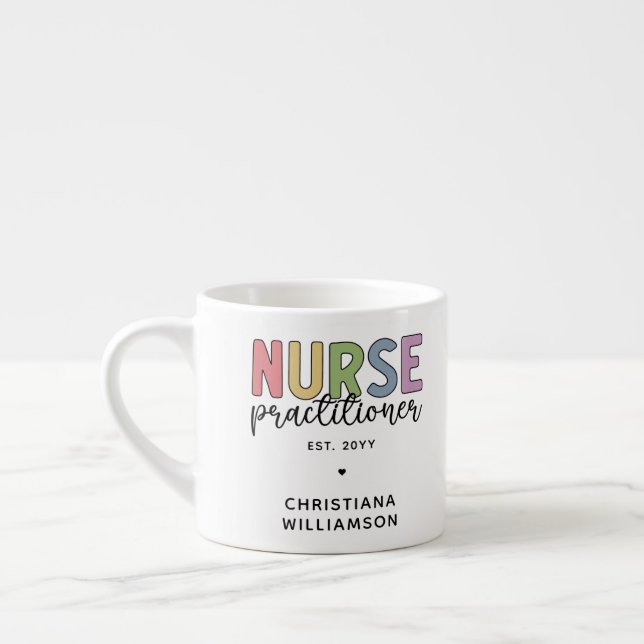 Xícara De Espresso Graduação de enfermeiro NP Nurse personalizado (Esquerda)