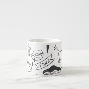 Xícara De Espresso Grafite Bonito: Conjunto de Artes de Porte.