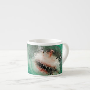 Xícara De Espresso Grande branco Shark1