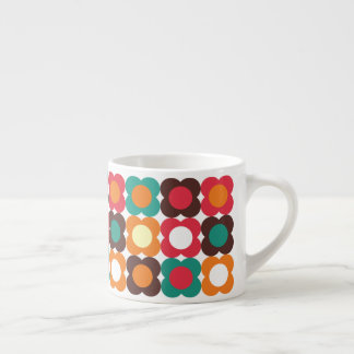 Xícara De Espresso Groovy 70s Retro Flower Pattern | Bold Boho Floral