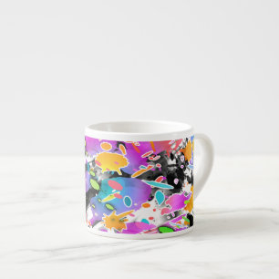 XÍCARA DE ESPRESSO GRUNGE PUNK SPLATTER ART