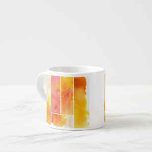 Xícara De Espresso Grupo de aguarela abstrata pintado mão