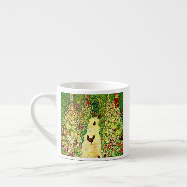 Xícara De Espresso Gustav Klimt Garden com Galinhas (Esquerda)