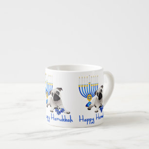 Xícara De Espresso Hanukkah Pug com Menorah e Dreidels