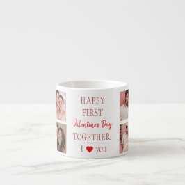 Xícara De Espresso Happy First Valentine's Day Together Espresso Mug
