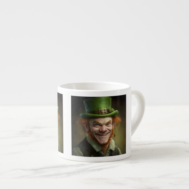 Xícara De Espresso Happy Leprechaun Espresso Mug (Frente Esquerda)