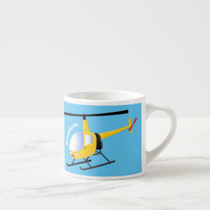Xícara De Espresso Helicóptero de animação amarelo giro