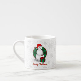 Xícara De Espresso Ho Ho Feliz Papais noeis de Natal Bonito Snowman