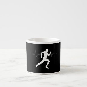 Xícara De Espresso Homem Runners Silhouette HeartBeat Line