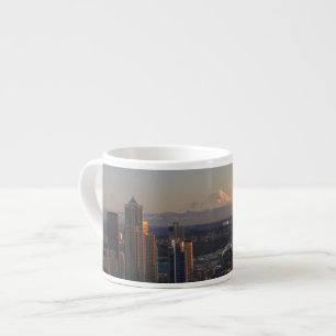 Xícara De Espresso Ideia aérea da skyline 2 da cidade de Seattle