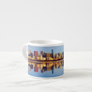 Xícara De Espresso Ideia da skyline de Chicago com reflexão