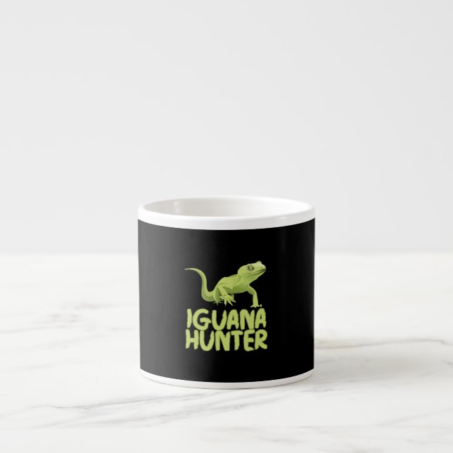 Xícara De Espresso Iguana Hunter - Funny Iguana Reptile Lizard Pet (Frente)