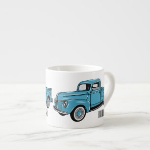 Xícara De Espresso Ilustração clássica de desenho de caminhão de cole