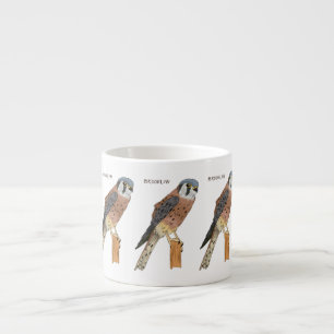 Xícara De Espresso Ilustração de ave do Kestrel Americano