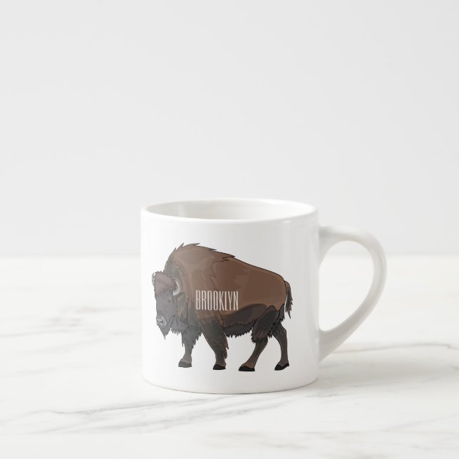 Xícara De Espresso Ilustração de desenho animado Bison (Direita)