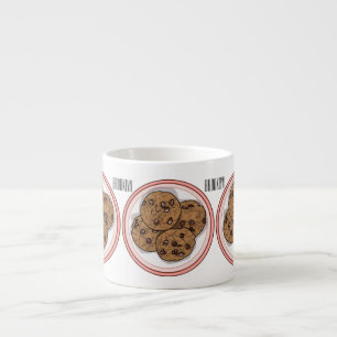 Xícara De Espresso Ilustração de desenho animado com chip de chocolat