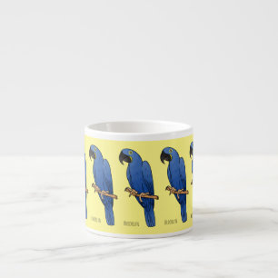 Xícara De Espresso ilustração de desenho animado de arara-azul