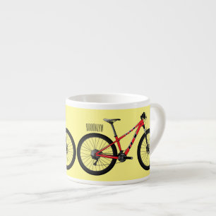 Xícara De Espresso Ilustração de desenho animado de bicicleta