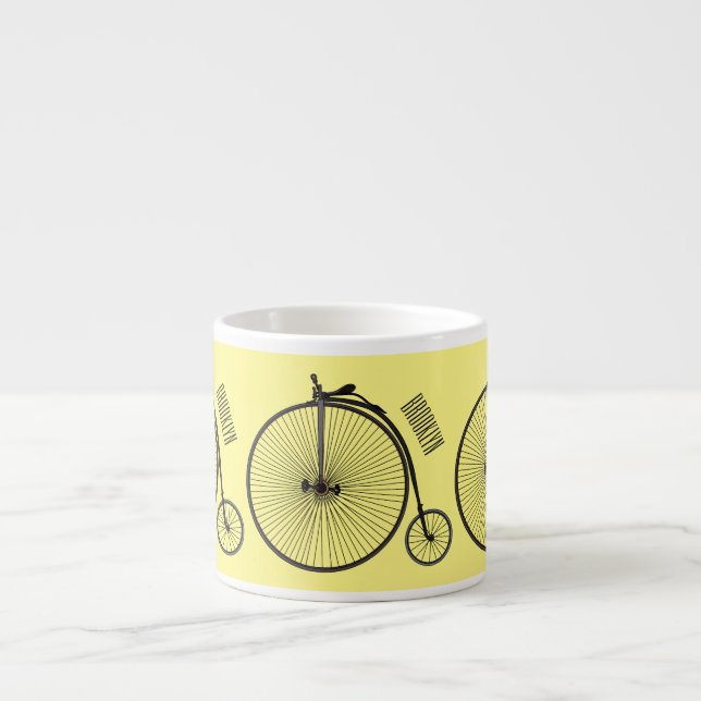 Xícara De Espresso Ilustração de desenho animado de bicicleta de alta (Frente)