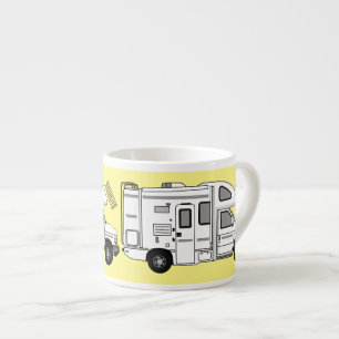 Xícara De Espresso Ilustração de desenho animado de Campervan