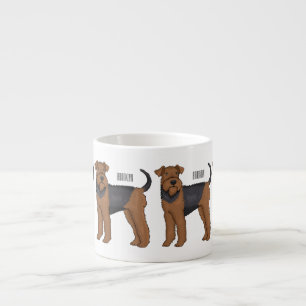 Xícara De Espresso Ilustração de desenho animado de cão Airedale terr