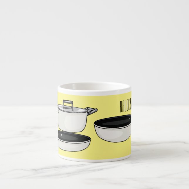 Xícara De Espresso Ilustração de desenho animado de conjuntos de cook (Frente)