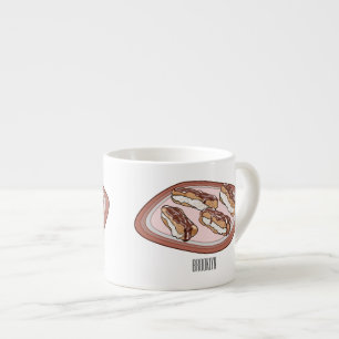 Xícara De Espresso Ilustração de desenho animado de eclair de chocola