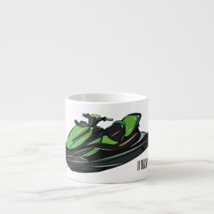 Xícara De Espresso Ilustração de desenho animado de esqui jet