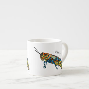 Xícara De Espresso Ilustração de desenho animado de gafanhoto de vara