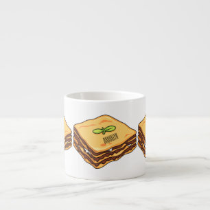 Xícara De Espresso Ilustração de desenho animado de Lasagna