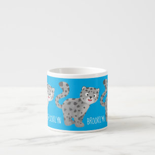 Xícara De Espresso Ilustração de desenho animado de leopardo-da-neve