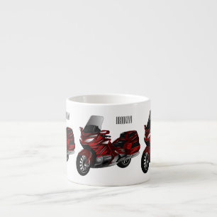 Xícara De Espresso Ilustração de desenho animado de motocicleta em tu